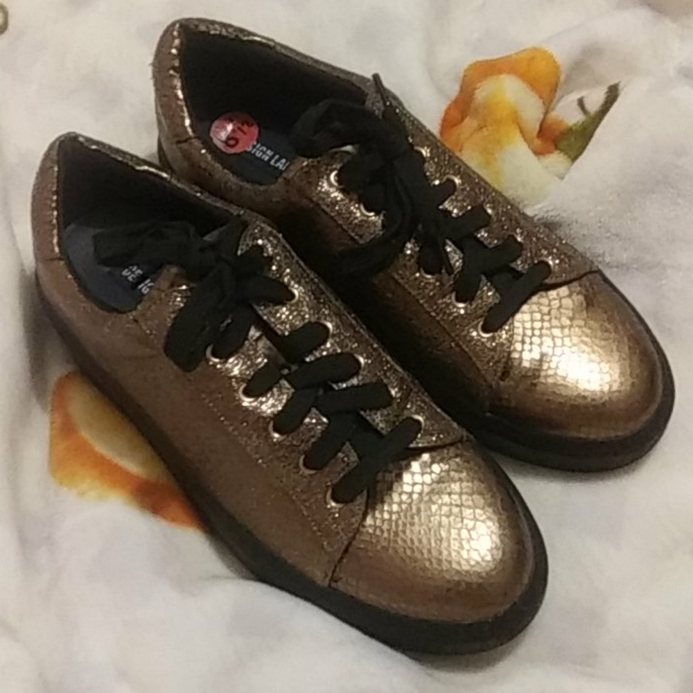 Design lab gold sneakers